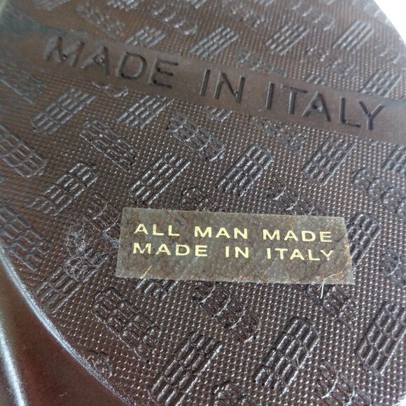 Tirrinia Made in Italy thong wedge sandals size 10, gold/cream weave strap Suede - Picture 6 of 15